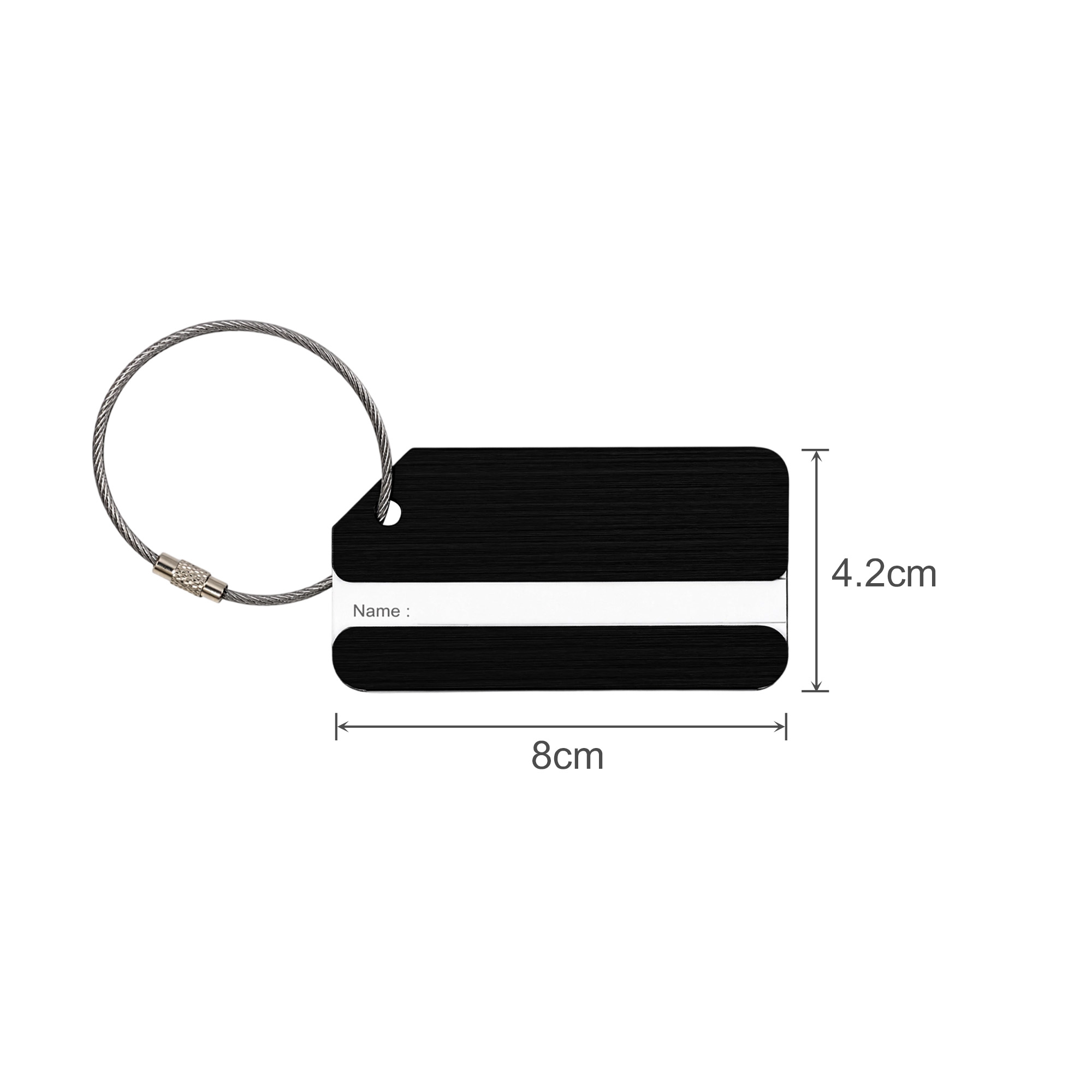 Square Brushed Aluminium Luggage Tag - Image 10