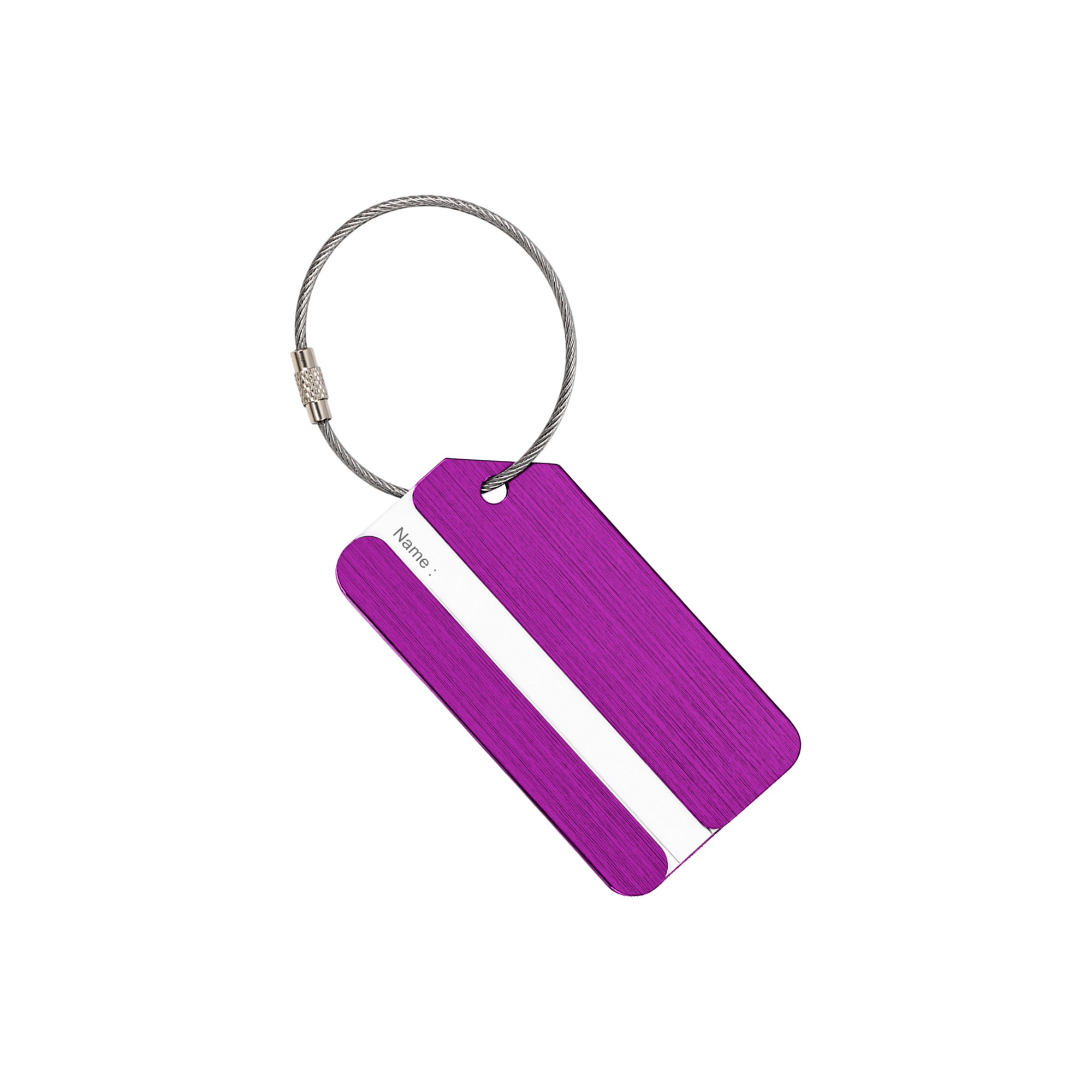 Square Brushed Aluminium Luggage Tag - Image 7