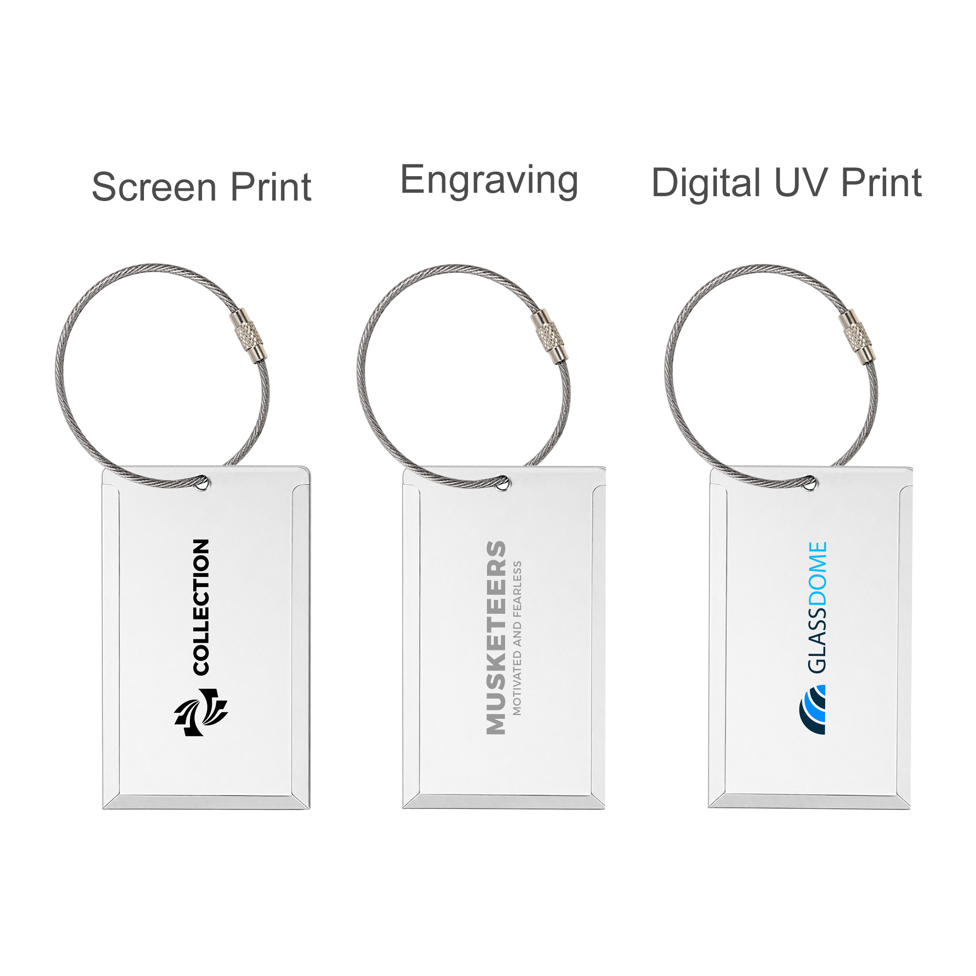 Square Aluminium Luggage Tag C - Image 4