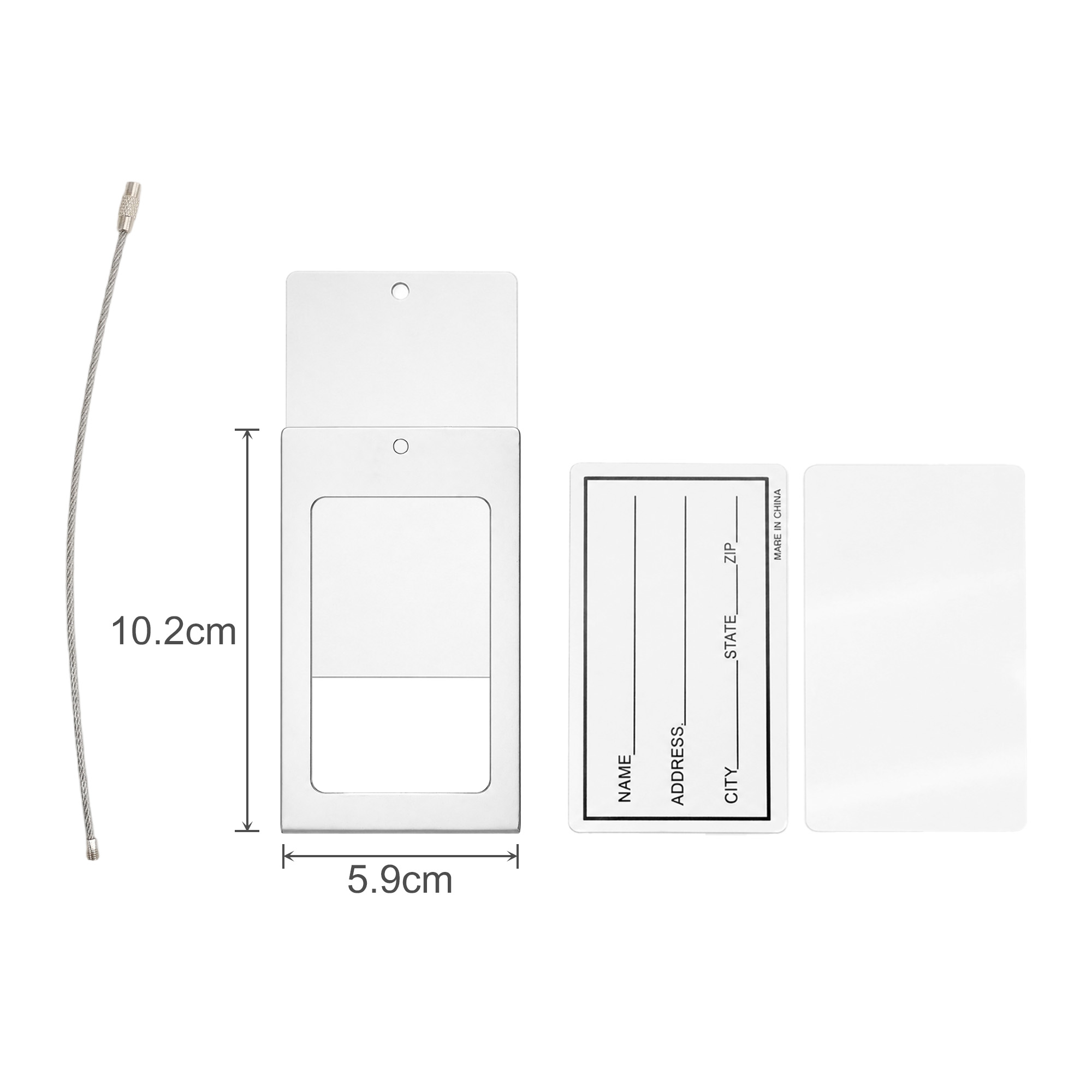 Square Aluminium Luggage Tag C - Image 3
