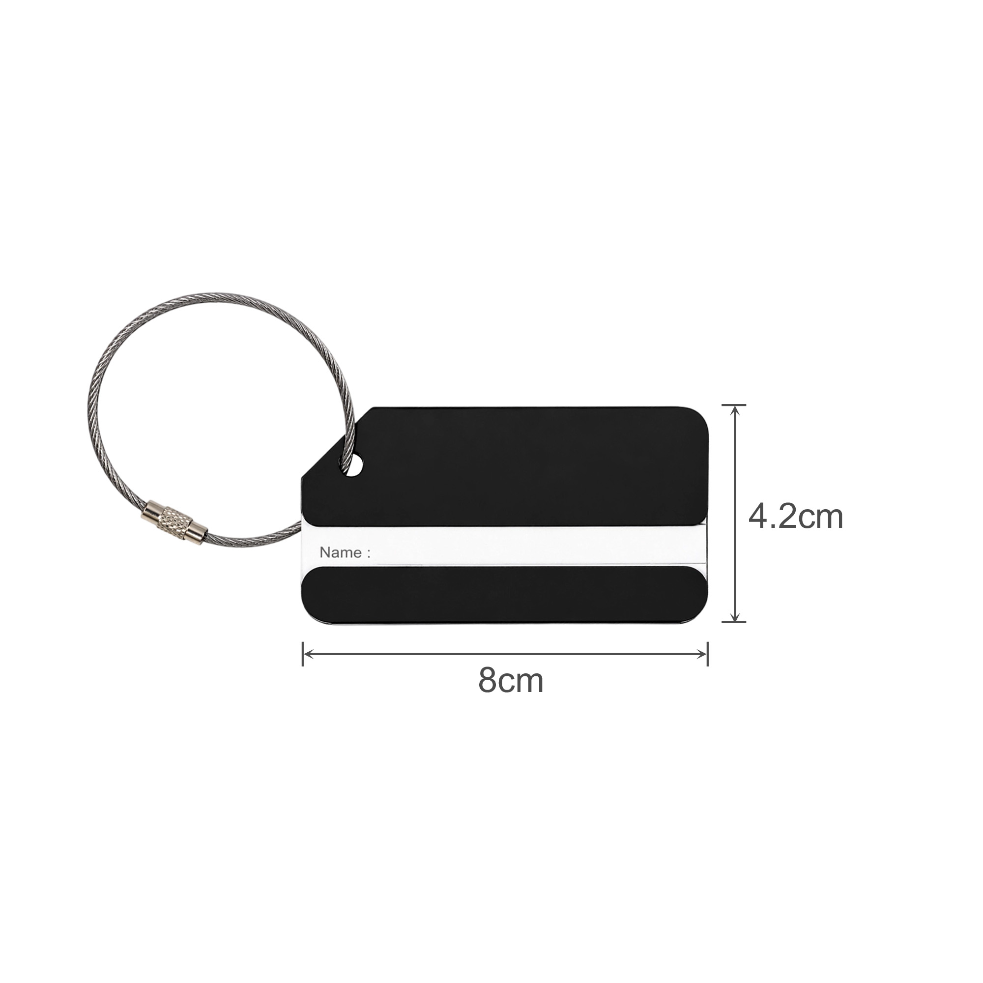 Square Aluminium Luggage Tag B - Image 10