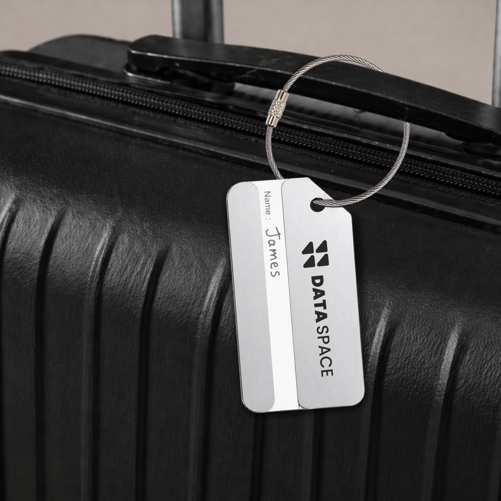 Square Aluminium Luggage Tag B - Image 14