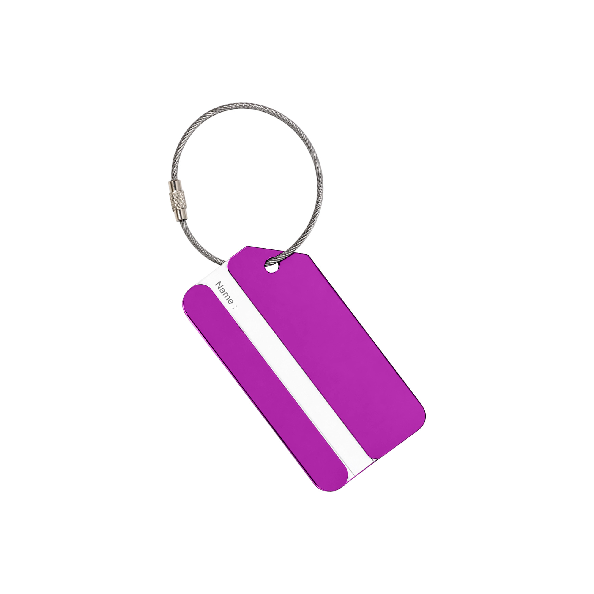 Square Aluminium Luggage Tag B - Image 7