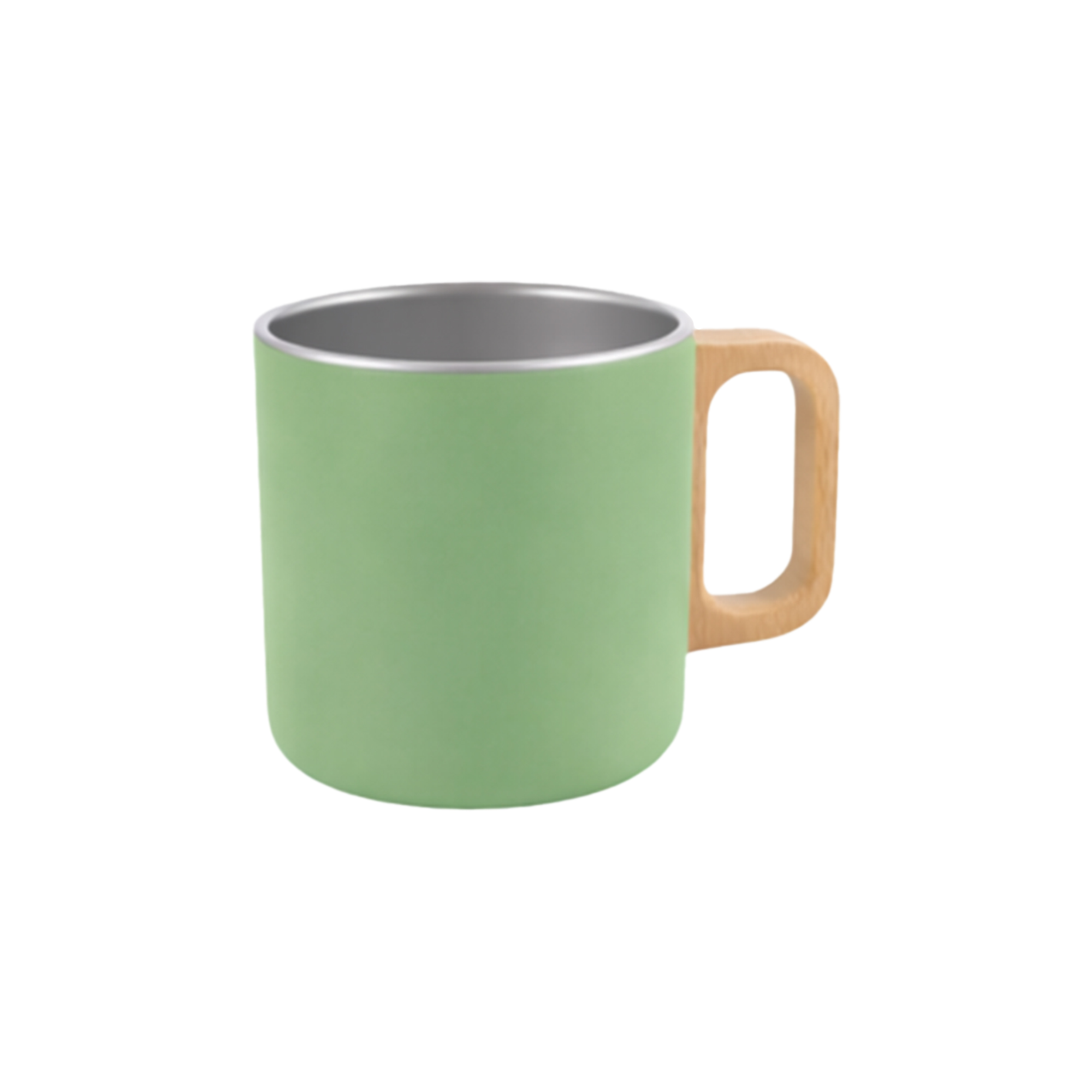 400ML Stainless Steel Insulated Mug with Wooden Handle - Image 2