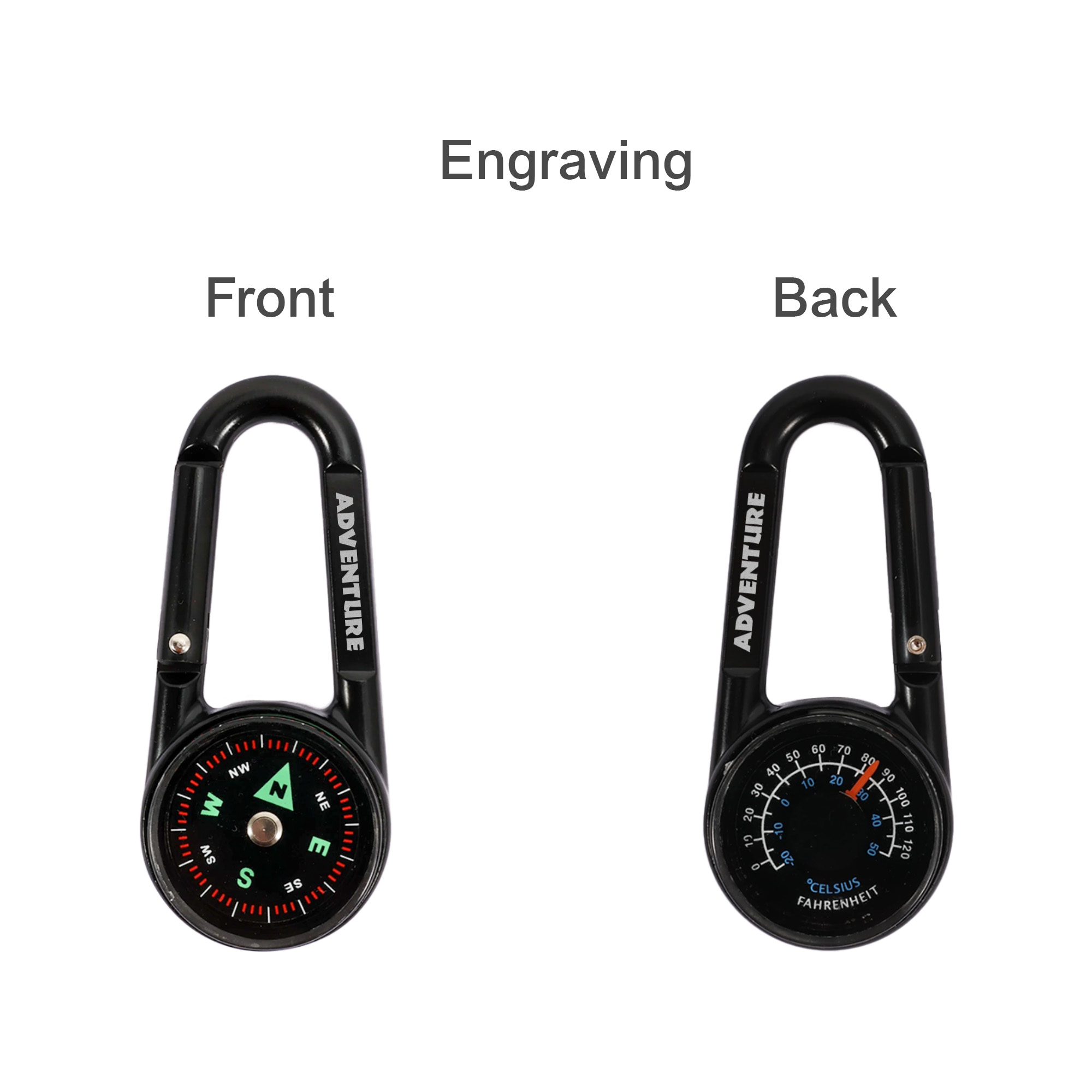 Compass Thermometre Carabiner - Image 6