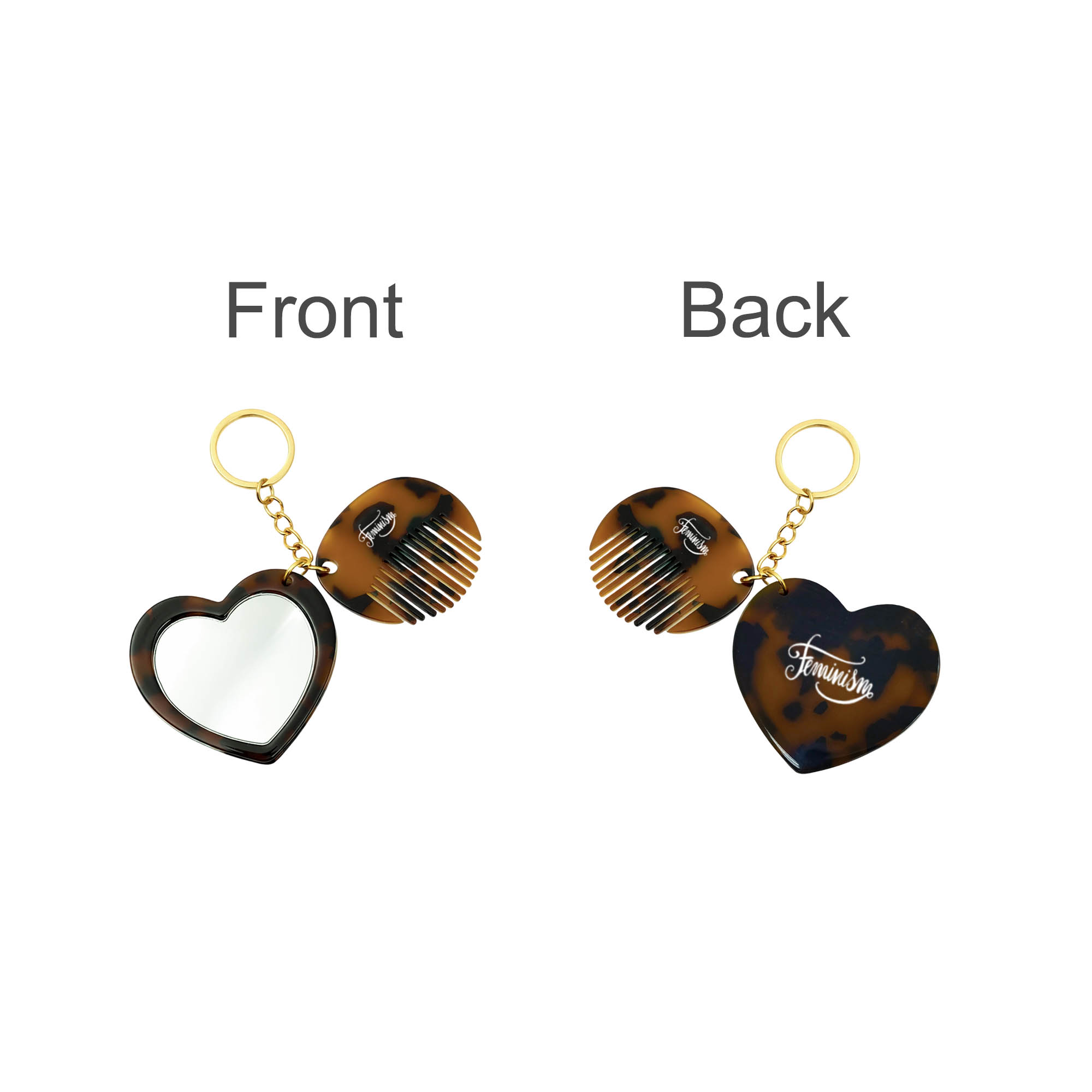 Mini Acetate Mirror Comb Keyring - Image 3
