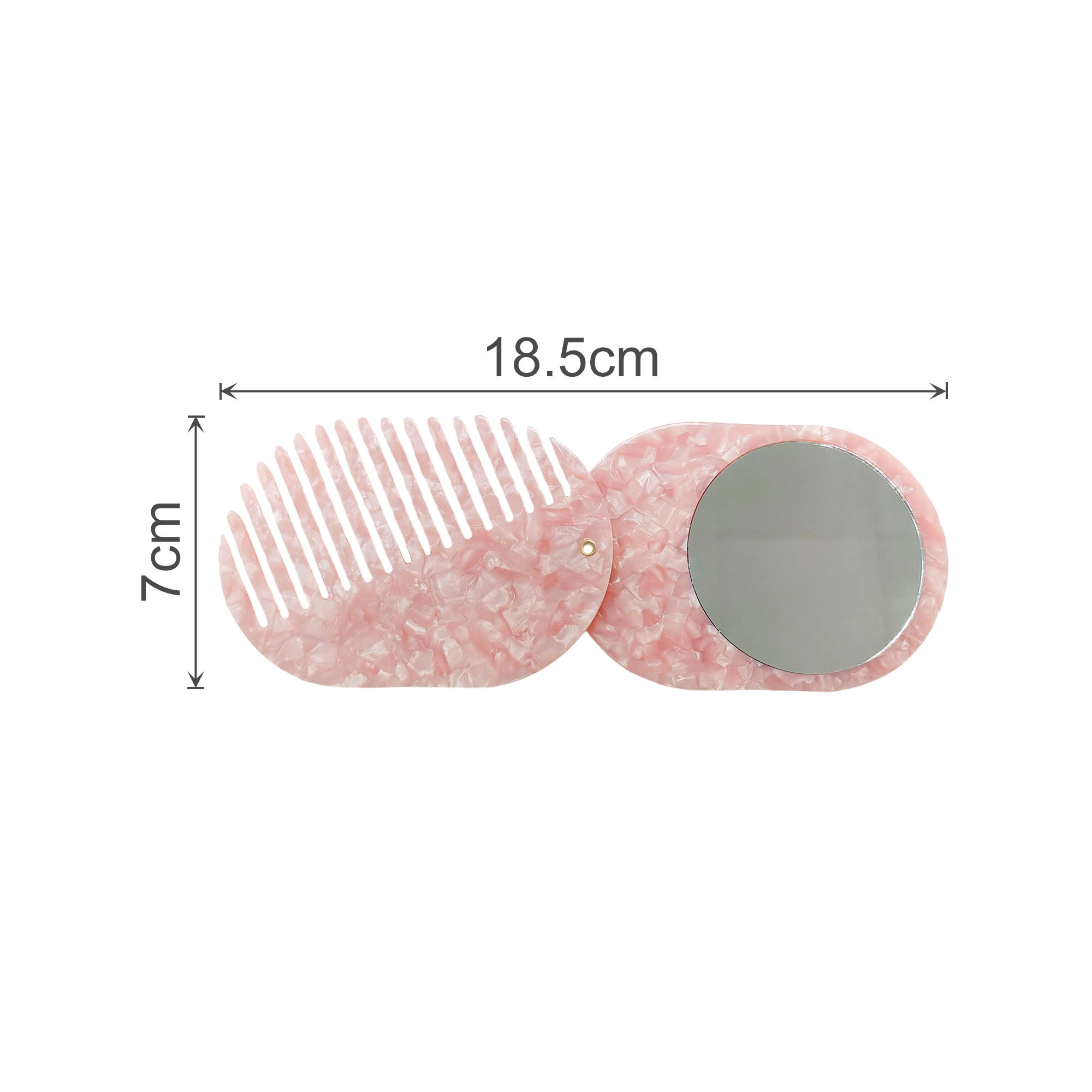 Portable Acetate Hair Comb with Mirror - Image 10