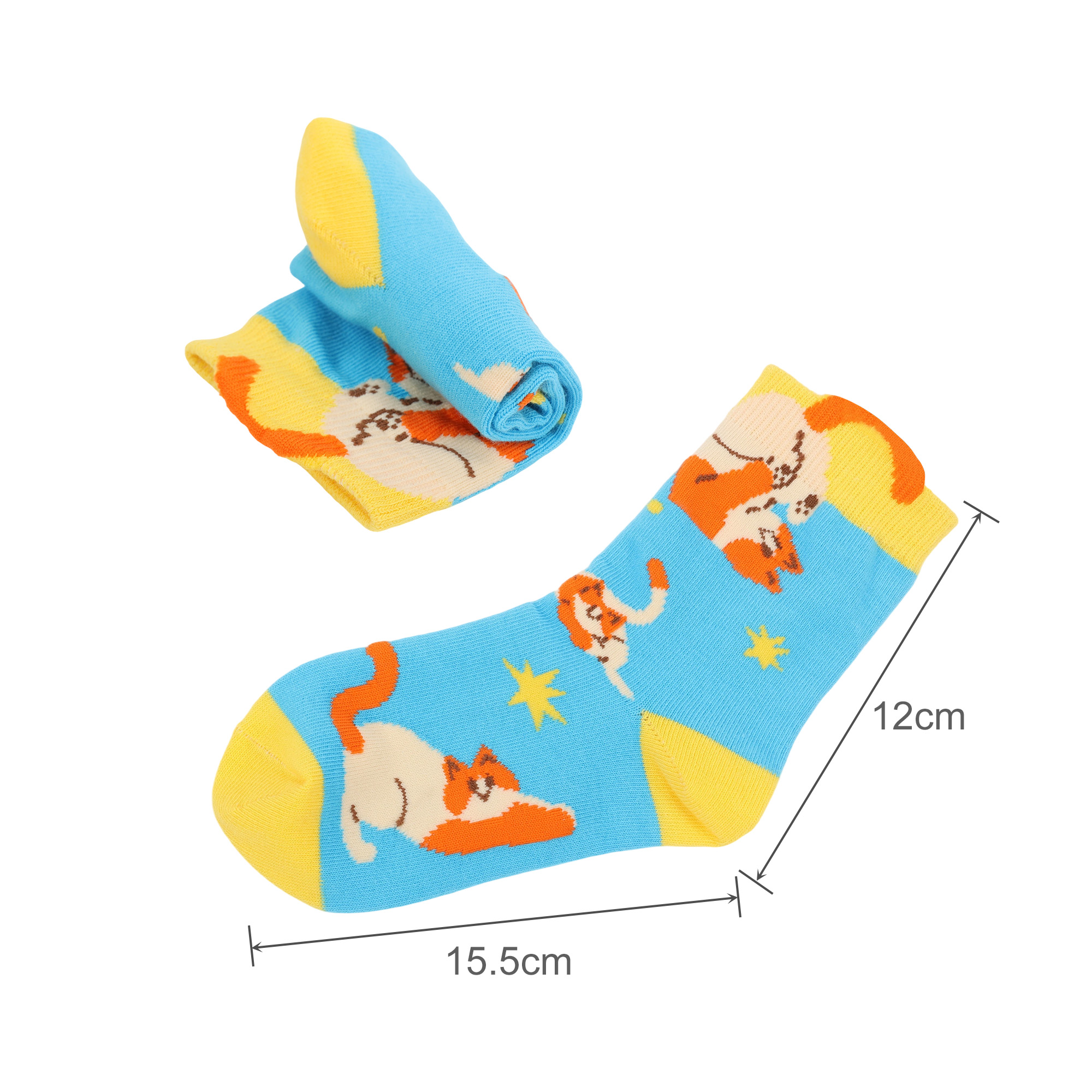 Ear Shaped Crew Kids Custom Pattern Woven Socks - Image 3