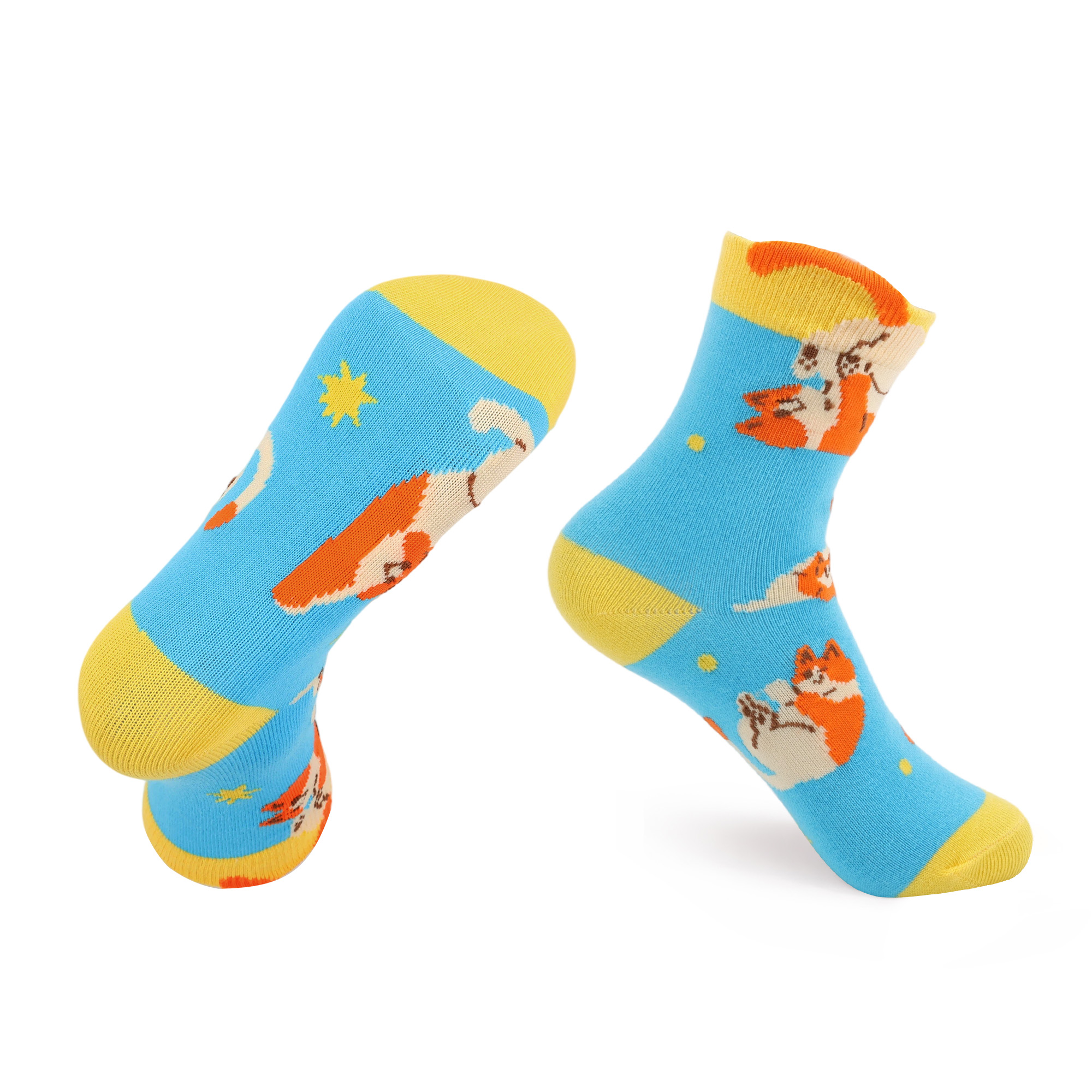 Ear Shaped Crew Kids Custom Pattern Woven Socks - Image 2