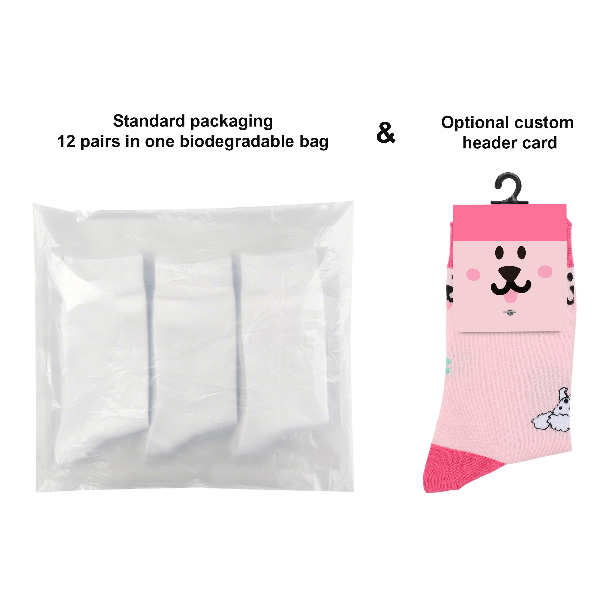 Ear Shaped Crew Custom Pattern Woven Socks - Image 10