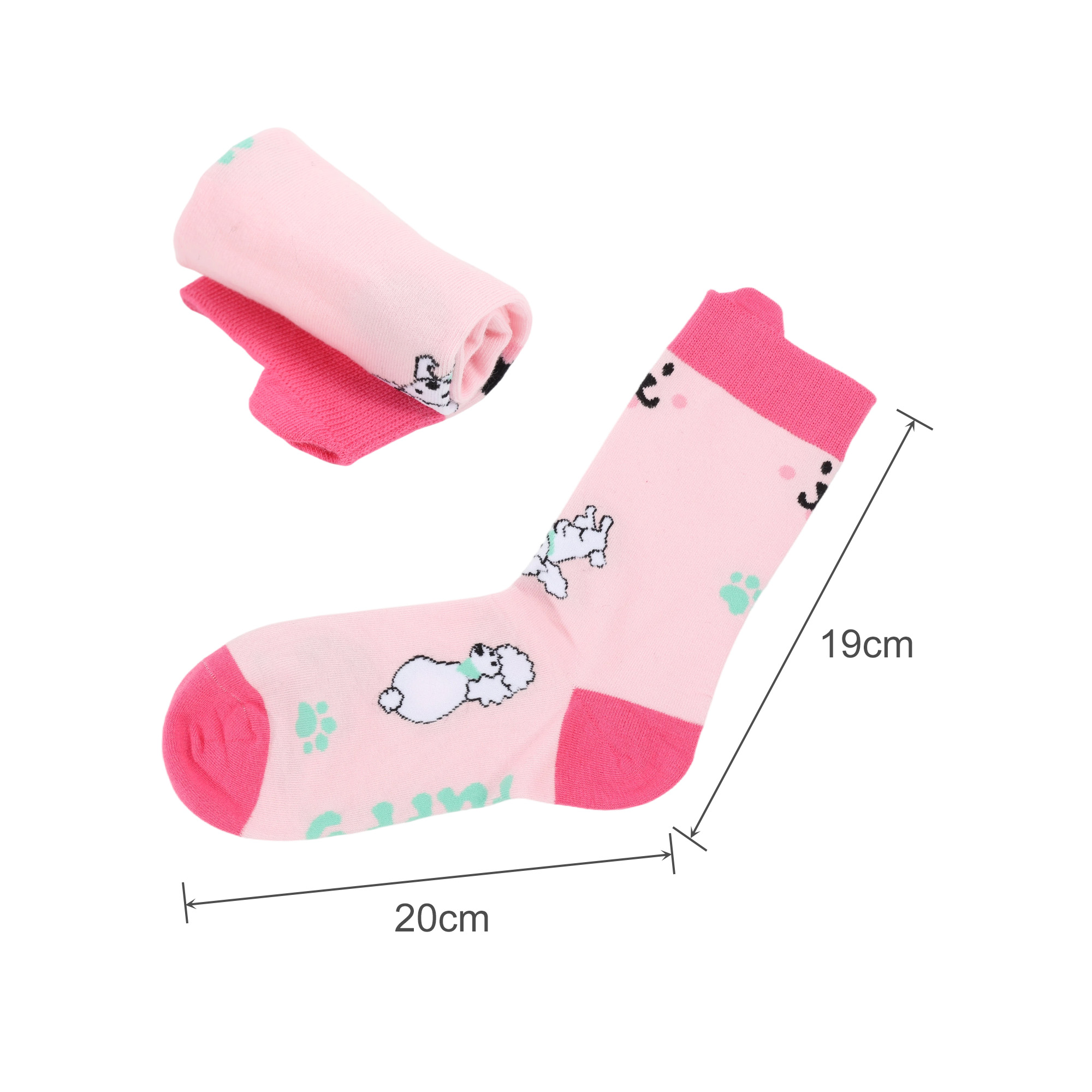 Ear Shaped Crew Custom Pattern Woven Socks - Image 3