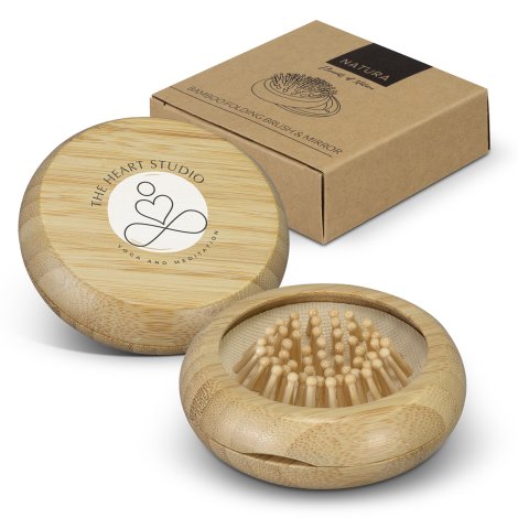 NATURA Bamboo Brush and Mirror - Image 2
