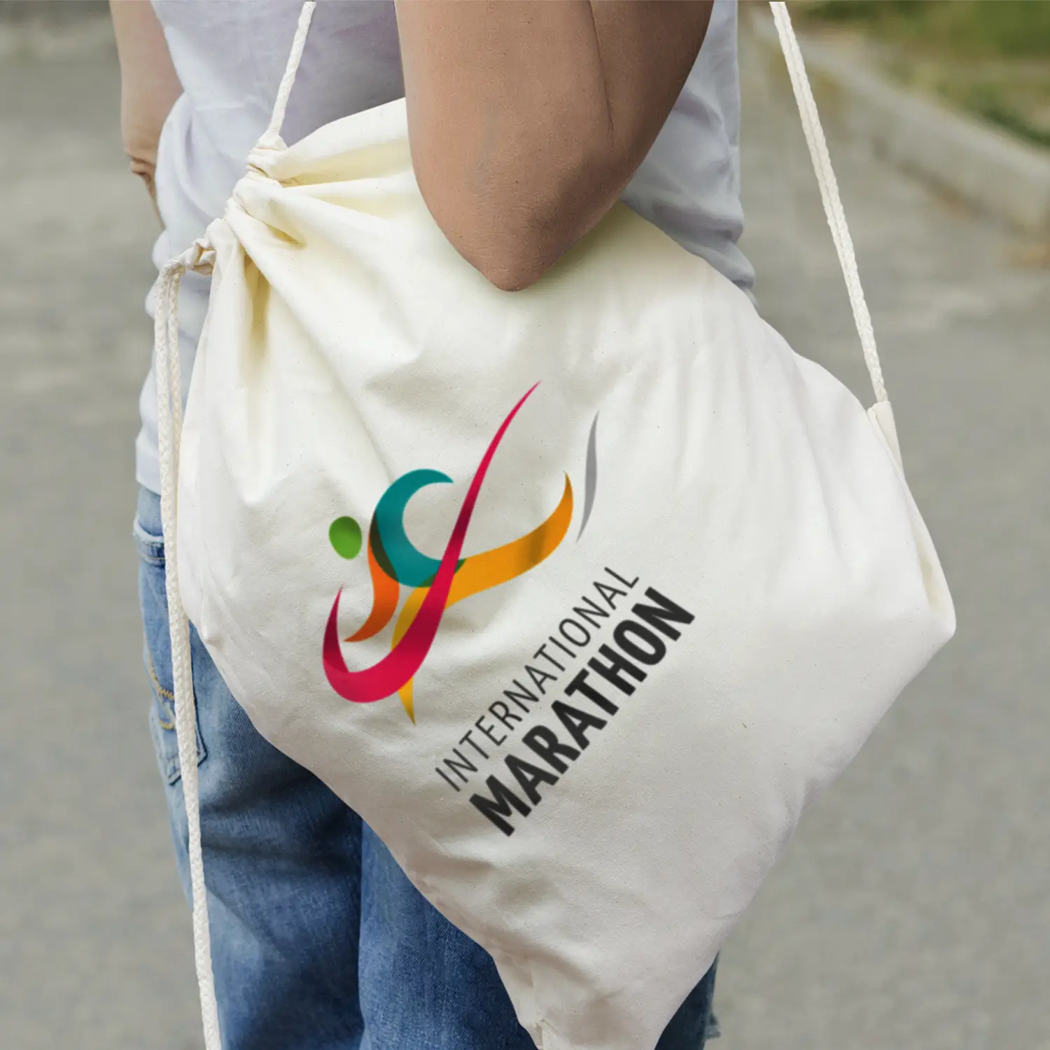 Cotton Drawstring Backpack - Image 9