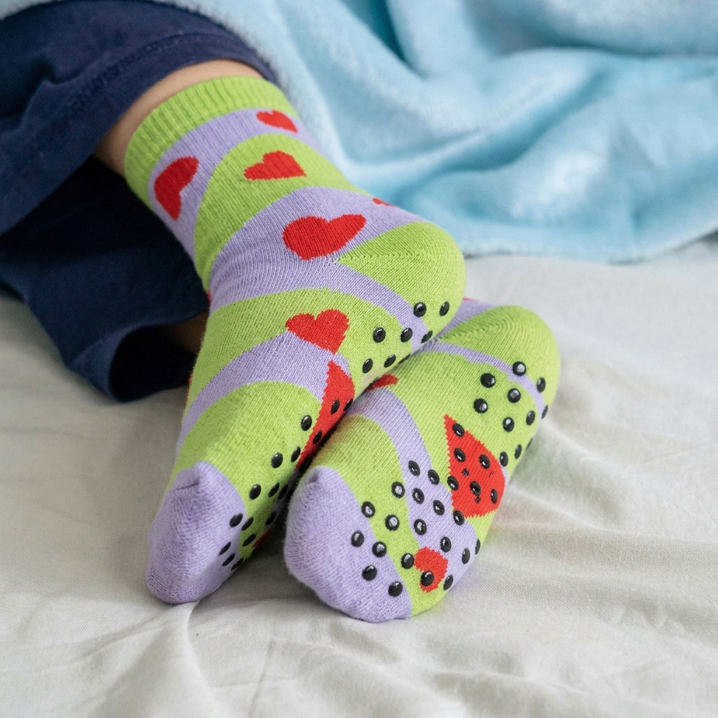 Pixel Knitted Bamboo Grip Socks - Image 5