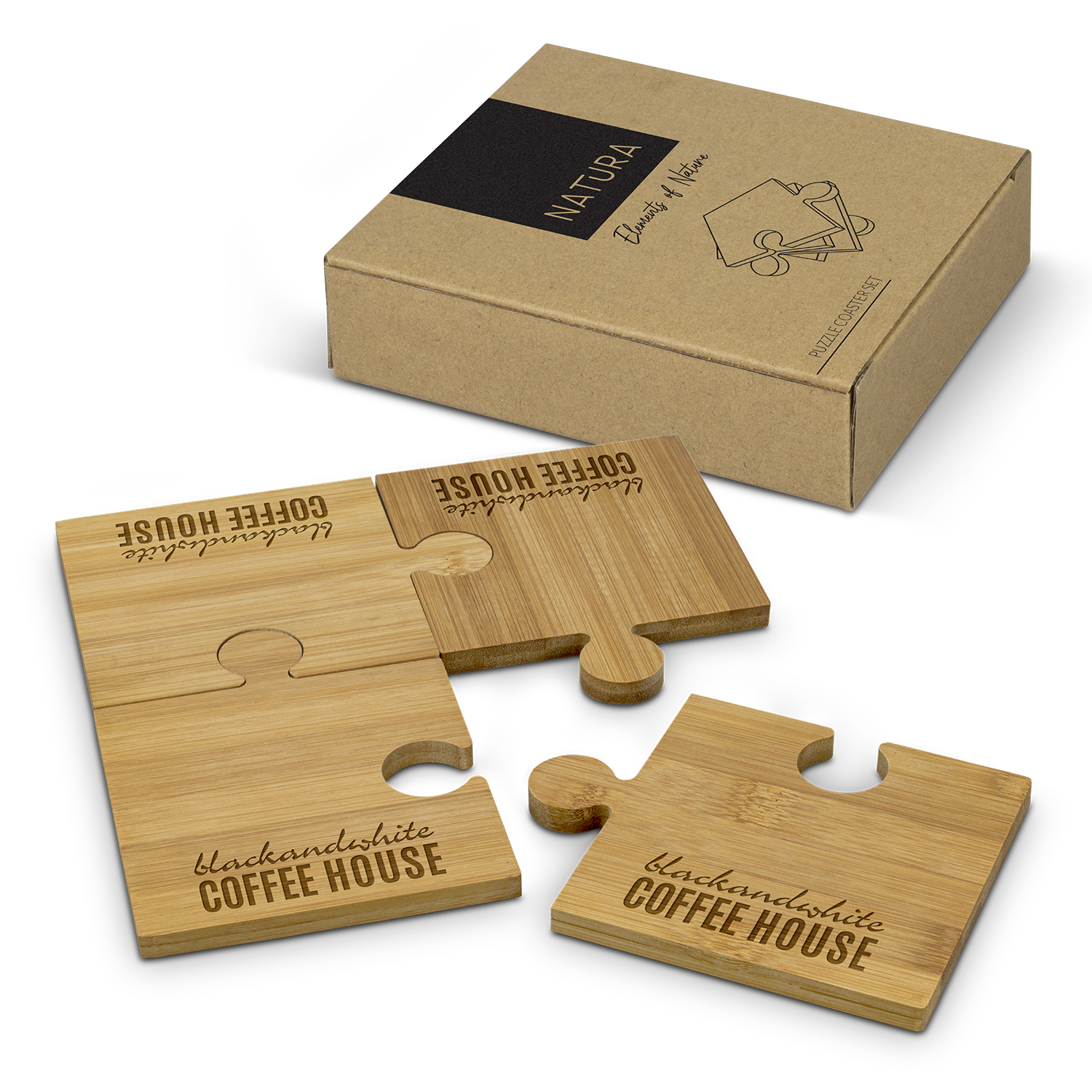 NATURA Puzzle Coaster - Set of 4
