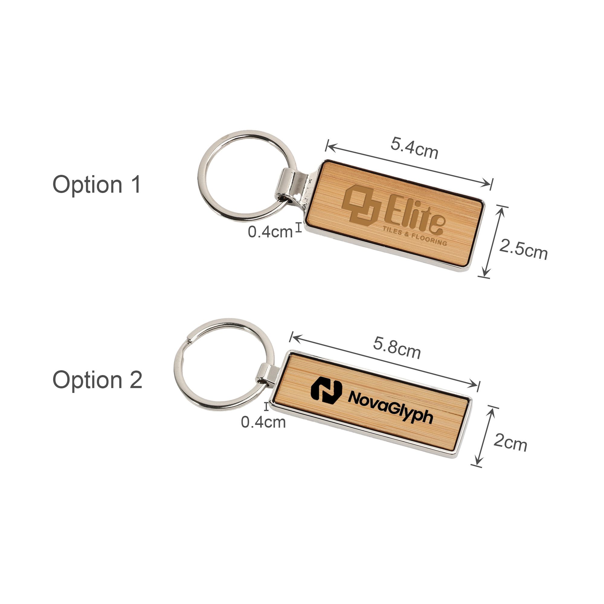 Rectangle Wooden Keyring - Image 4