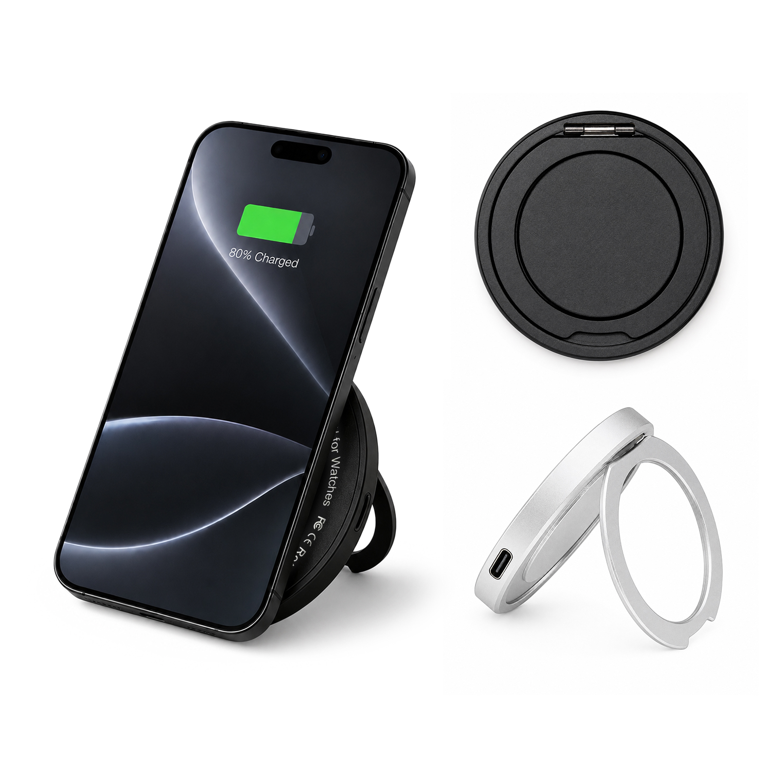 Puck Magnetic Phone and Watch Charger with Stand - Image 9