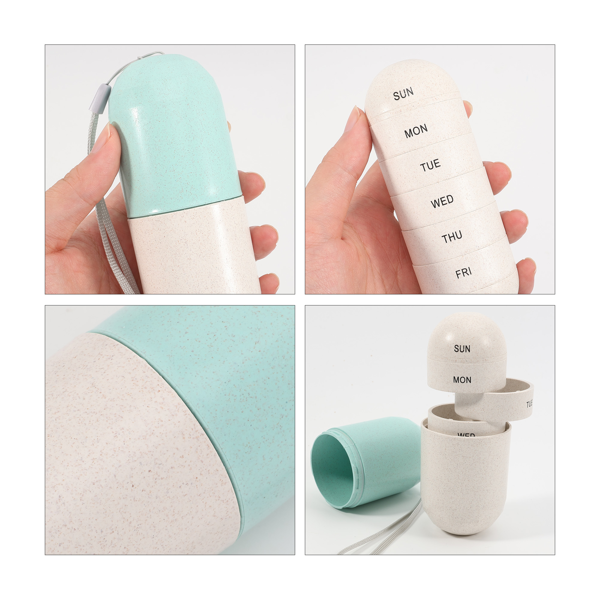 Wheat Straw Capsule Shape Pills Organizer - Image 6