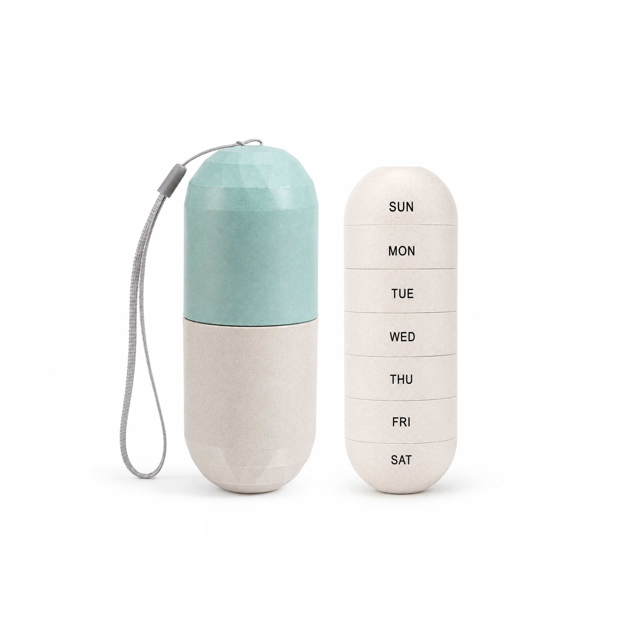 Wheat Straw Capsule Shape Pills Organizer - Image 2