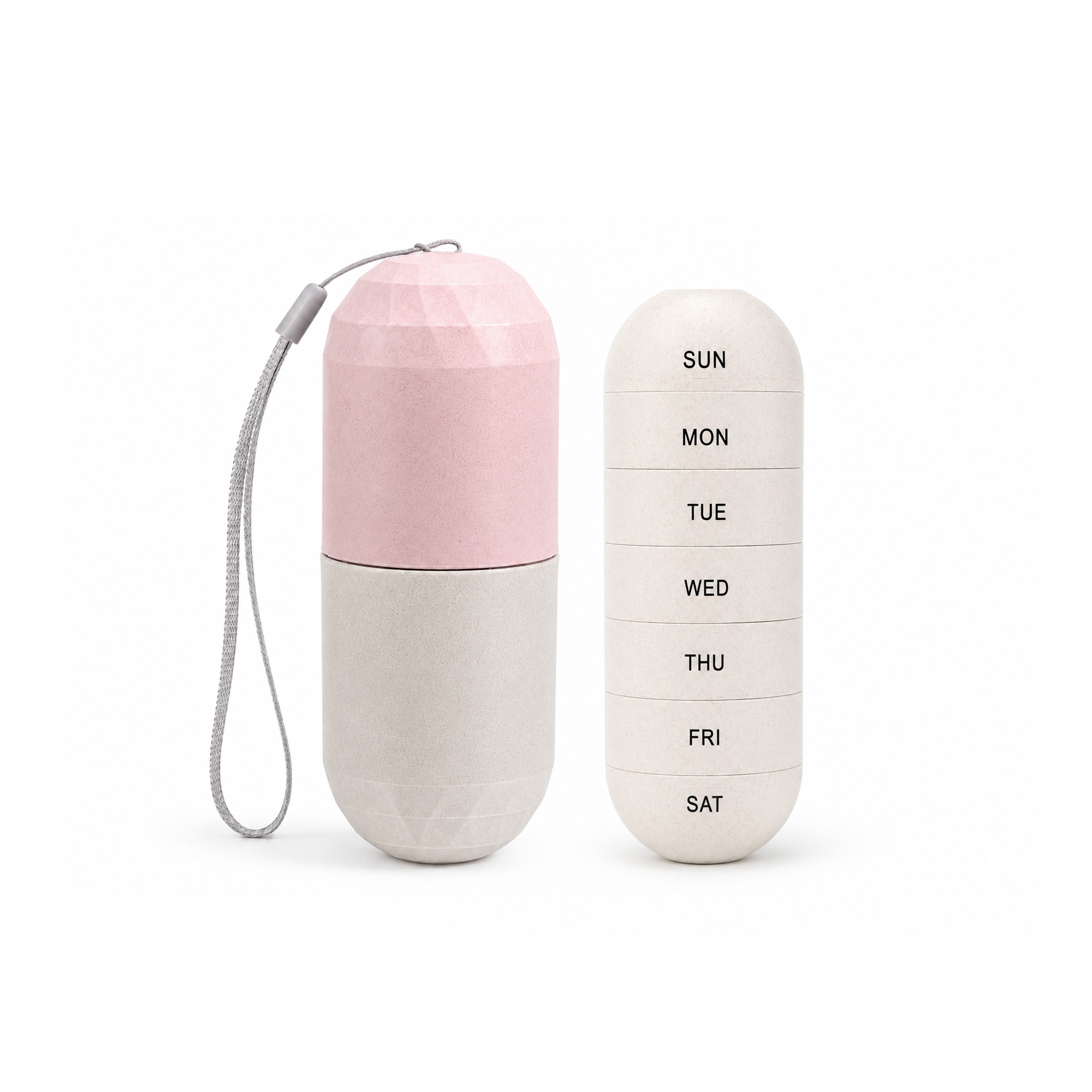 Wheat Straw Capsule Shape Pills Organizer - Image 3