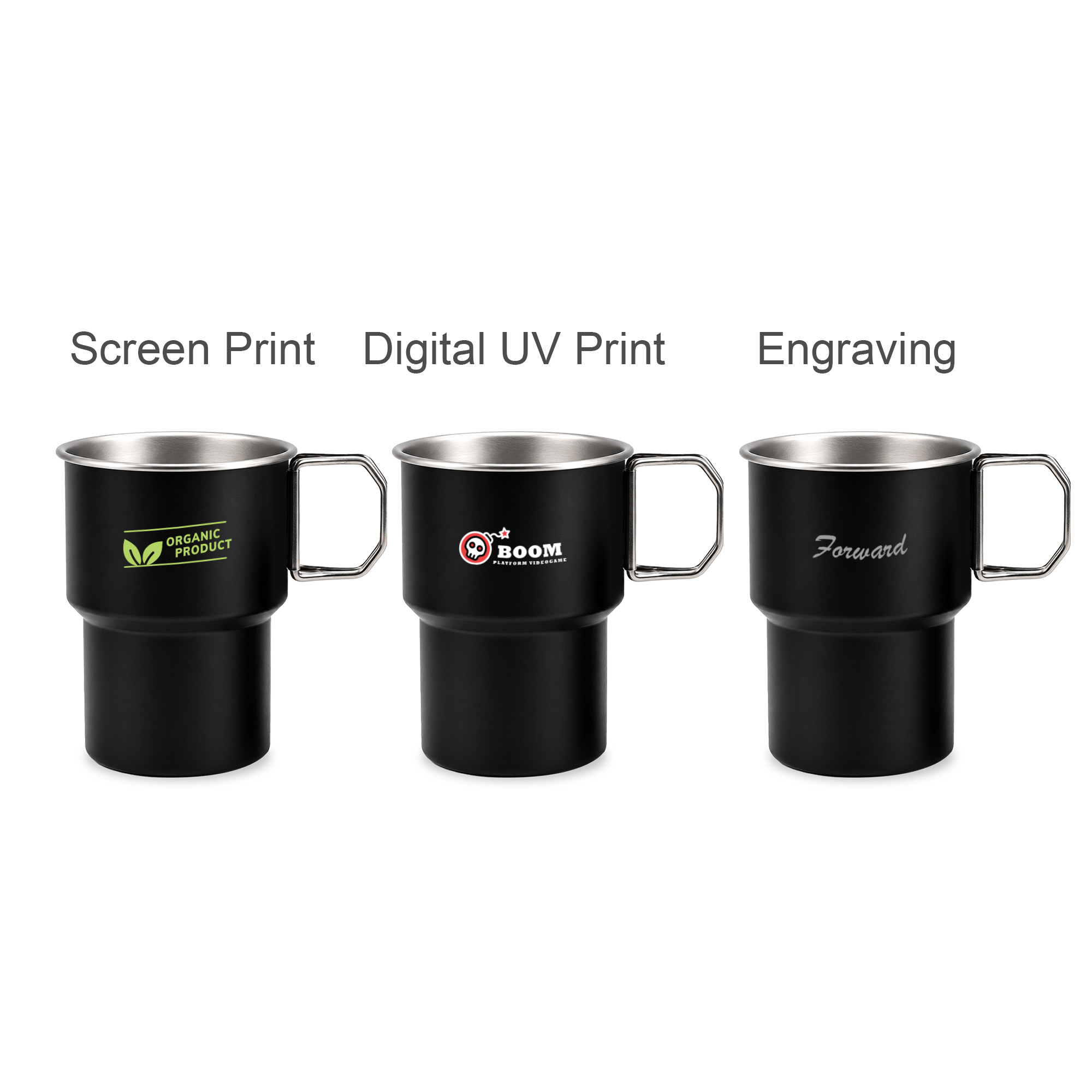 280ML/500ML Stainless Steel Camping Mug with Handle - Image 7