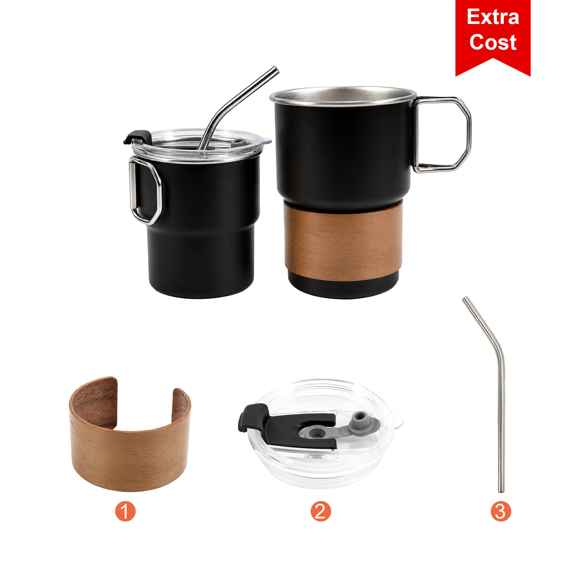 280ML/500ML Stainless Steel Camping Mug with Handle - Image 10