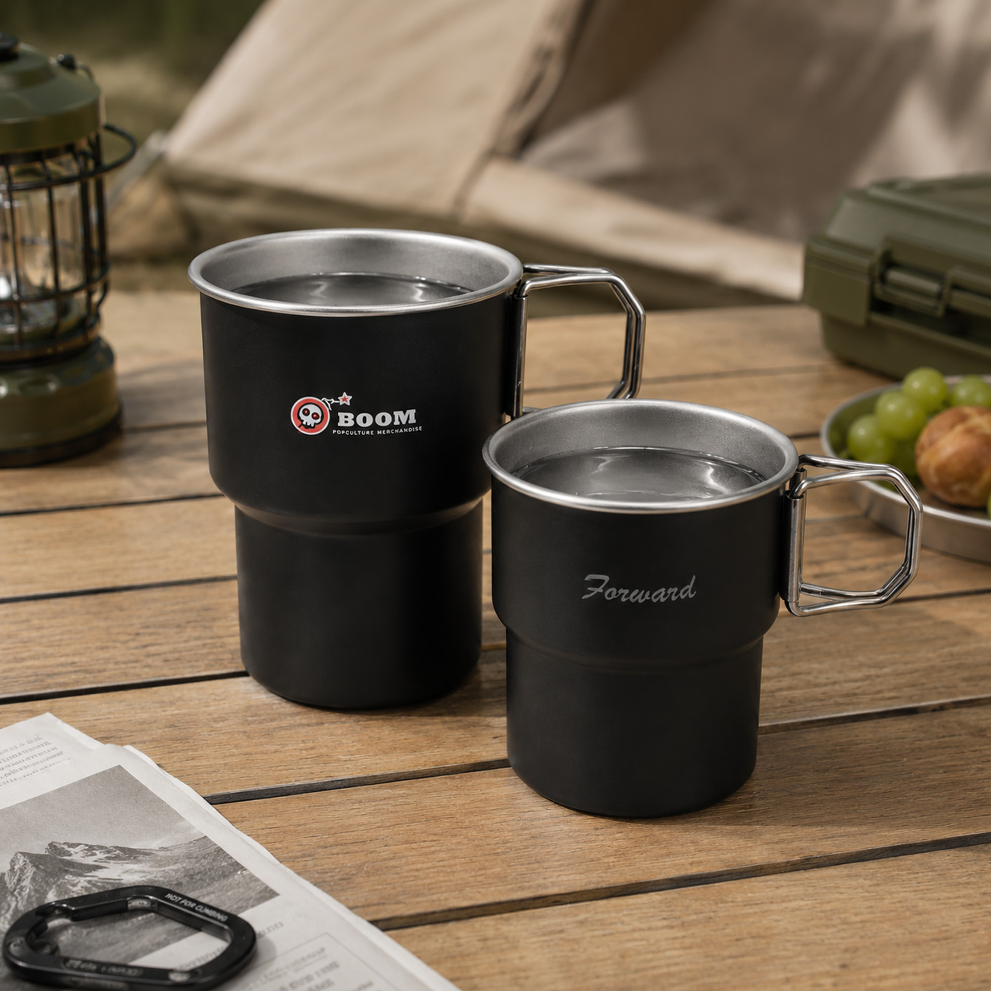 280ML/500ML Stainless Steel Camping Mug with Handle - Image 9