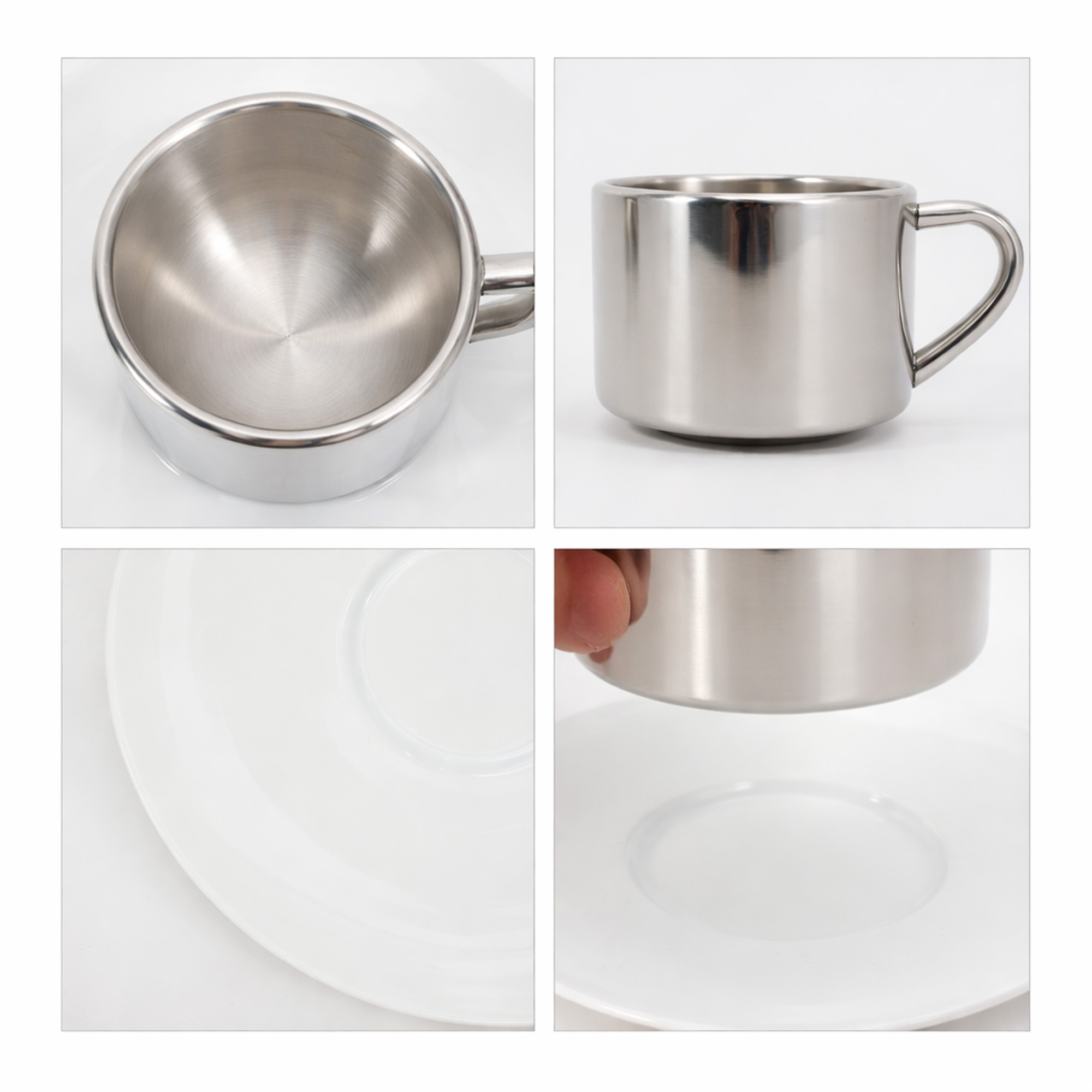 170ML Stainless Steel Mirror Reflection Coffee Mug - Image 5