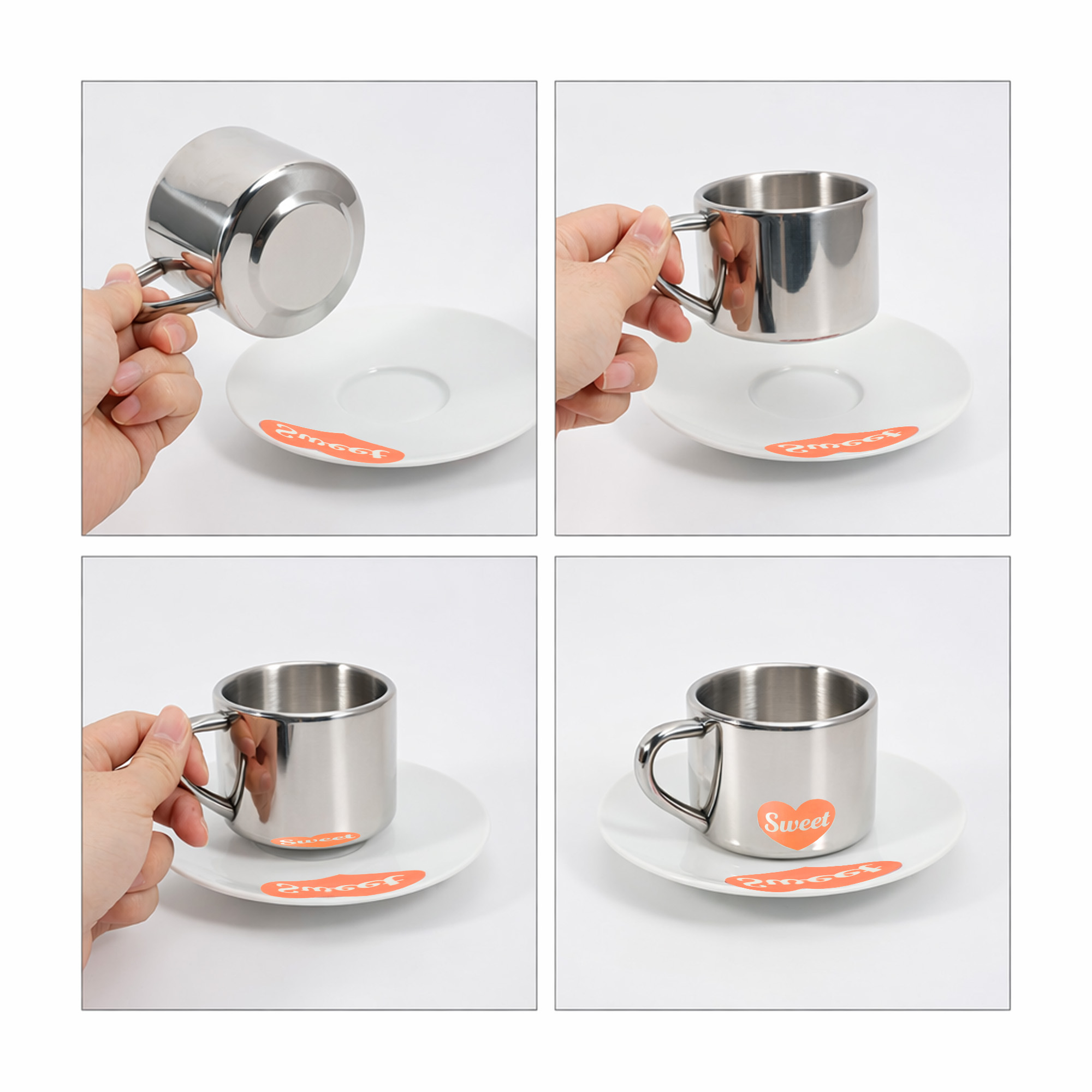 170ML Stainless Steel Mirror Reflection Coffee Mug - Image 4